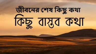 জীবনের শেষ কিছু কথা