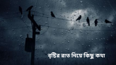 বৃষ্টির রাত নিয়ে কিছু কথা