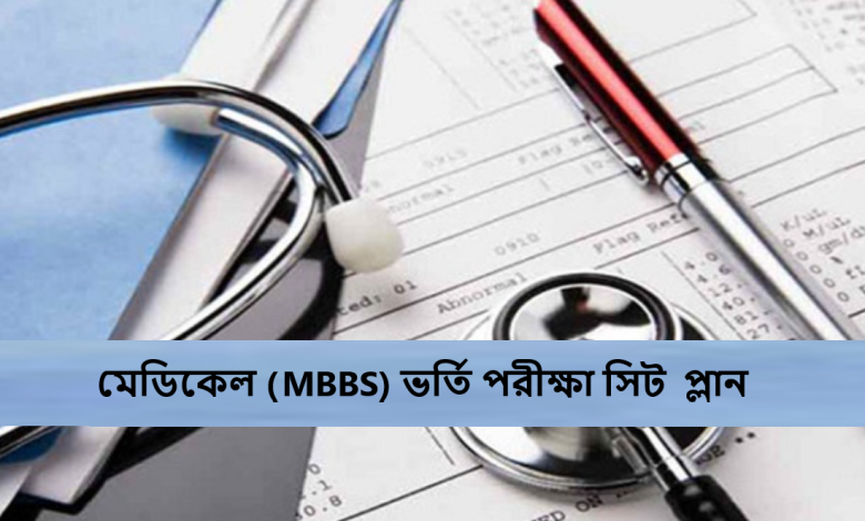 মেডিকেল (MBBS) ভর্তি পরীক্ষা সিট প্লান