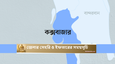 কক্সবাজার জেলার সেহরি ও ইফতারের সময়সূচি