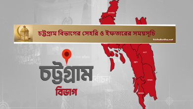 চট্টগ্রাম বিভাগের সেহরি ও ইফতারের সময়সূচি