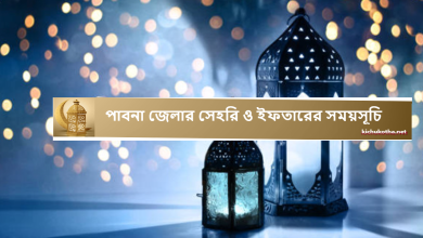 পাবনা জেলার সেহরি ও ইফতারের সময়সূচি