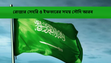 রোজার সেহরি ও ইফতারের সময় সৌদি আরব