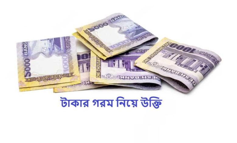 টাকার গরম নিয়ে উক্তি