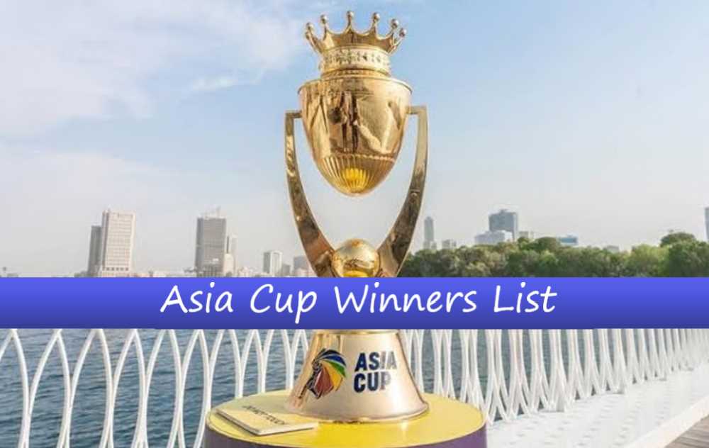 Asia Cup Winners List